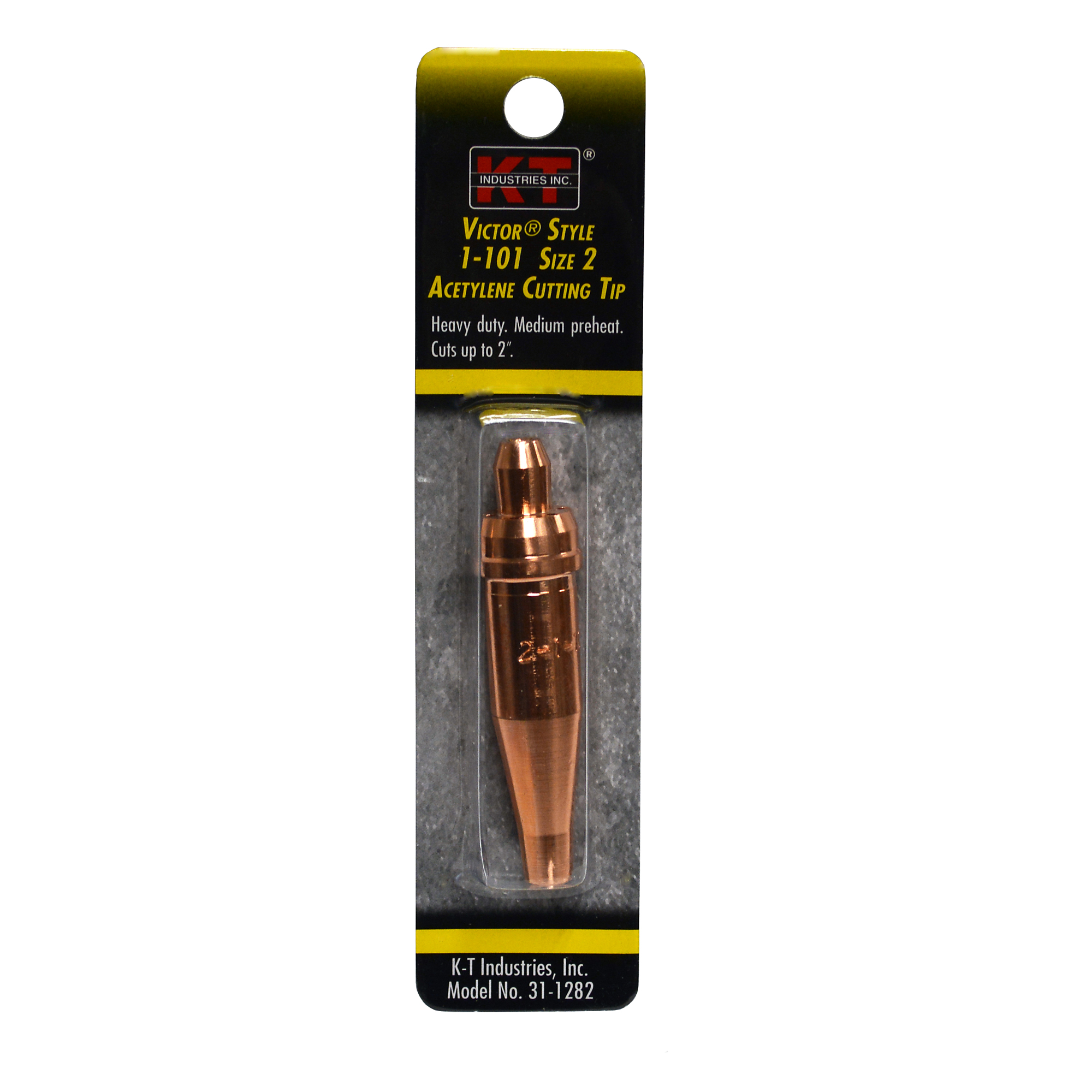 K-T Industries Oxy-Acetylene Cutting Tip — Size 2, Copper and Brass, Fits Victor Journeyman, Model# 31-1282